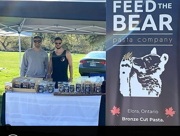 This year, Alec Jones from Feed the Bear Pasta Co. has been making his rounds at local Farmer's Markets incluing those in Elora, Rockwood and Guelph. 
