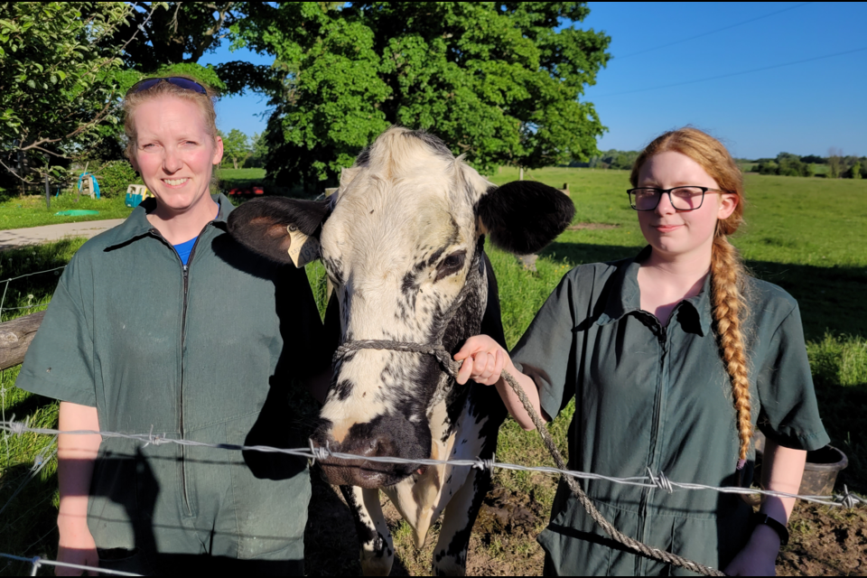 Pamela Edmunds (left) and her 17-year-old daughter Karley launched 2 Farmers & a Cow Ice Cream Co. in April. 