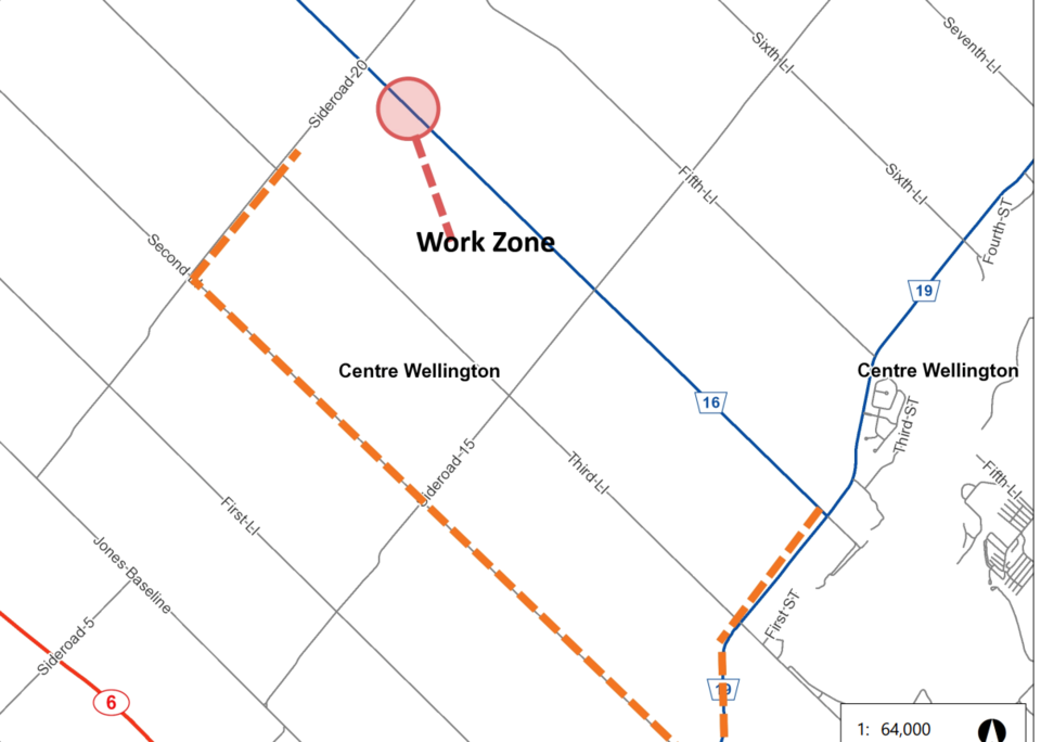 Three month road closure on Wellington Road 16 for bridge work