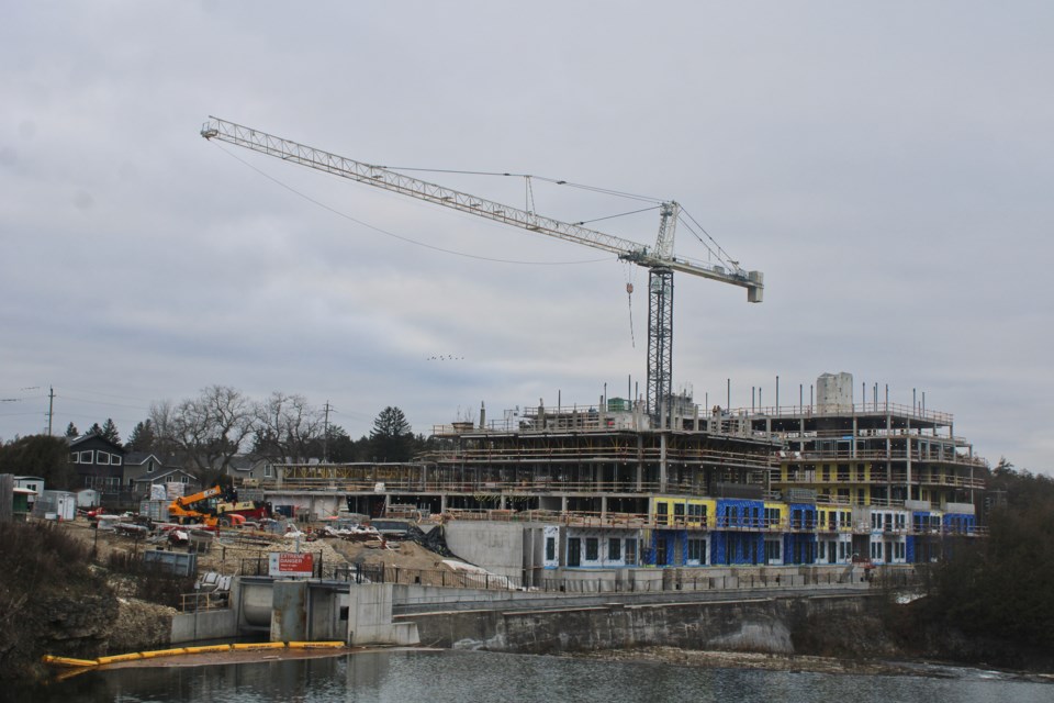 A spokesperson for the project said the super structure for the condo building is almost complete as of mid December.