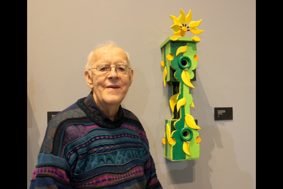 Graeme Chalmers with his piece called Jack's Beanstalk.