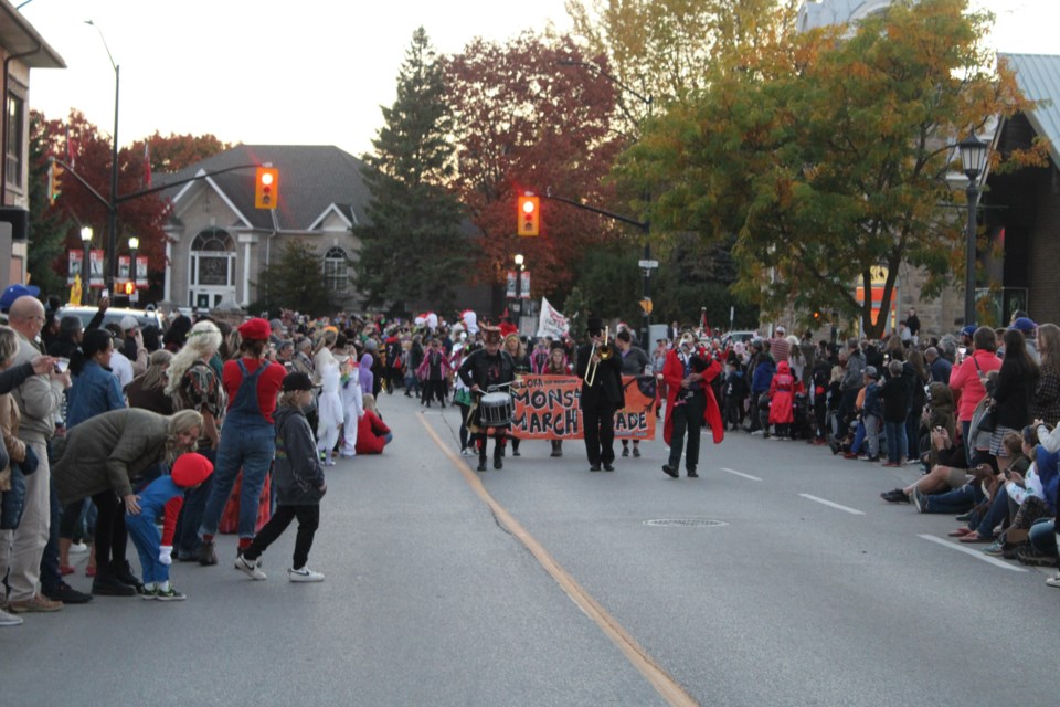 Over a thousand people turned out to watch or participate in the Monster March Parade 2022 in Elora on Saturday evening. 