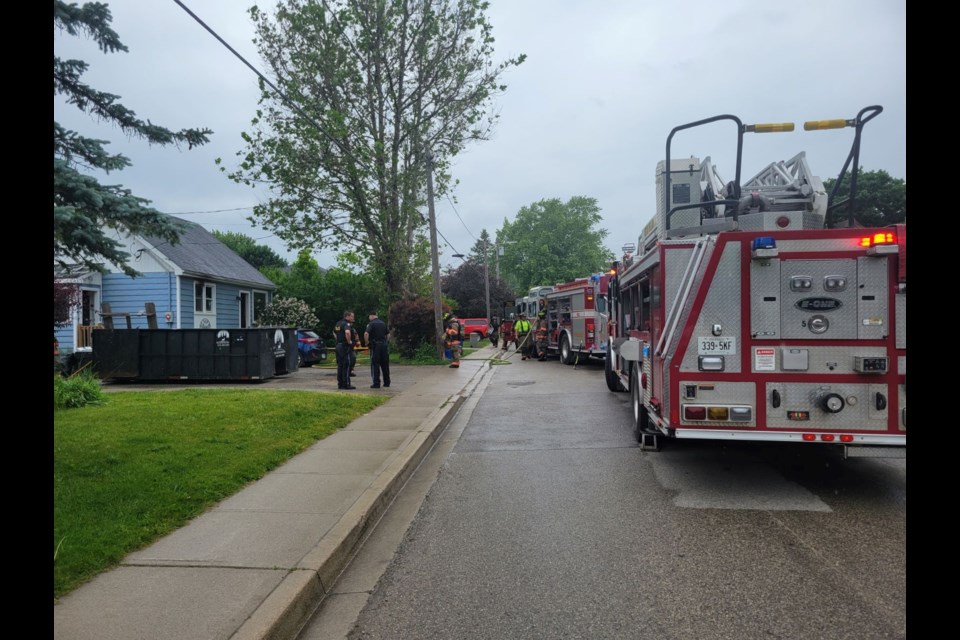 A fire broke out Tuesday afternoon at a house on Woodside Street in Fergus.