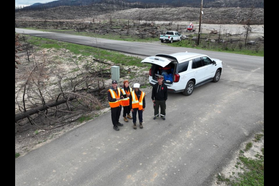 The Northern Tornadoes Project visited Wabasso Campground in Jasper National Park from Sept. 10 to 12. Pictured, researchers with Parks Canada staff.