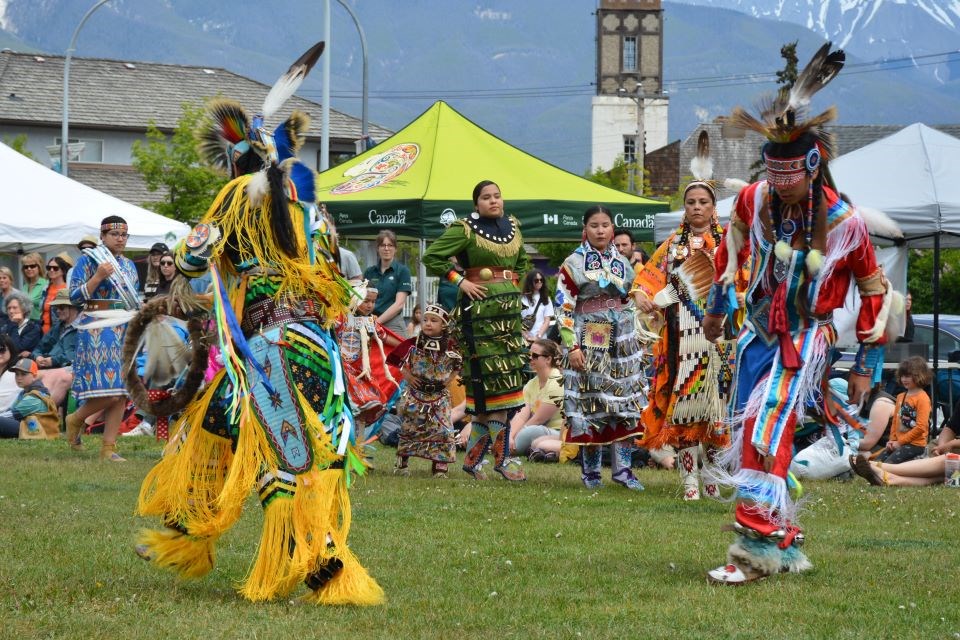 Dancers offered a powwow demonstration during the middle of the Indigenous Artisan Market on June 21. | Scott Hayes / Jasper Fitzhugh