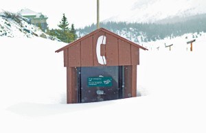 An internal document raised suggested taking a look at Parks Canada’s policy about the use of cell phone towers along the highway. Currently Currently the majority of the Icefields Parkway is a dead zone for cell phones with pay phones installed sporadically at different rest stops along the 230-km road.  