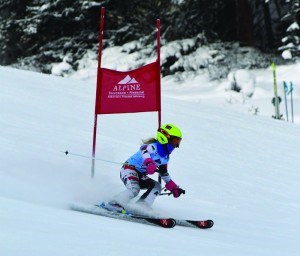Karleigh Vassallo put it all on the line during a grand slalom race at Mt. Norquay in Banff, Jan. 21. Submitted photo. 