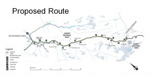 The proposed bike trail will parallel Highway 93 also known as the Icefields Parkway. Parks Canada image. 