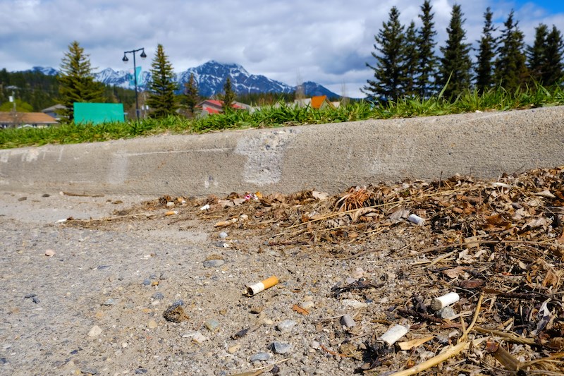 A dropped cigarette butt in Jasper. Sean Prockter photo.