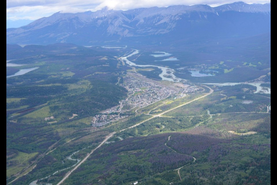 A view of the Jasper townsite from the top of Whistlers Peak. JASPER FITZHUGH GREAT WEST MEDIA