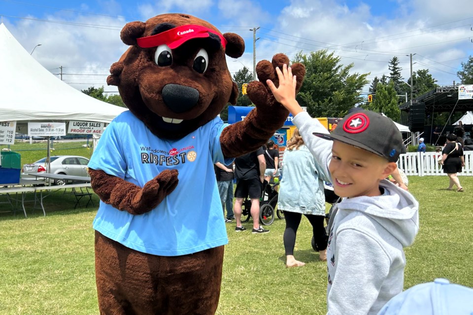 Bucky had a blast at Ribfest on Sunday, and the fun continues Monday at Memorial Park.
