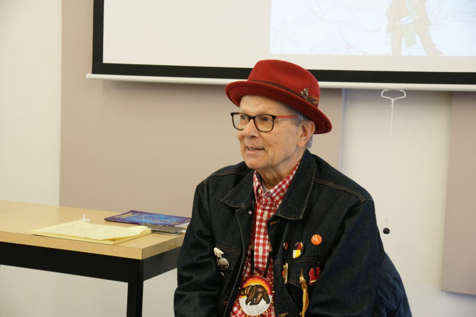 Jim Adams, also known as Many Hats, talks about Indigenous storytelling at Waterdown Library.