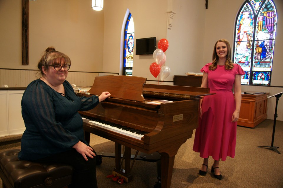 Carlisle United Church choir director Heather Olaveson was at the piano for the Valentine's Concert on Sunday, and vocals were performed by soprano Sarah Shelley.