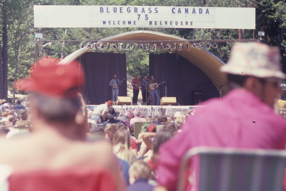 A view of the bandshell at the Carlisle Bluegrass Festival, which ran from 1973 to 1991. 