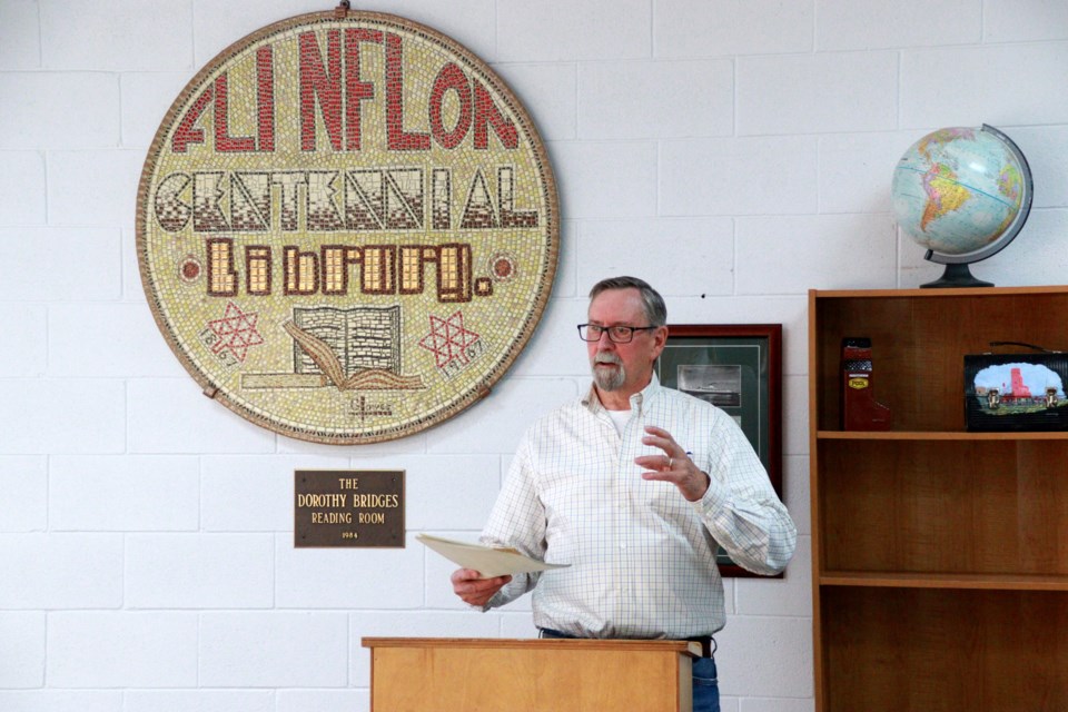 Local historian Frank Fieber presents on behalf of the Flin Flon Heritage Project at the Flin Flon Public Library during Culture Days Sept. 26.