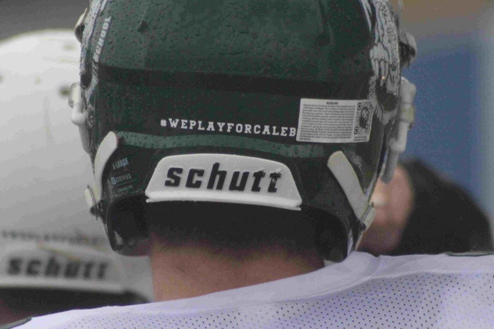 The Creighton Kodiaks have worn “#WePlayForCaleb” stickers on their helmets all season and often hold up signs with the message of support on the sideline. The phrase pays respect for team member Caleb Janzen, who is currently suffering from brain cancer.