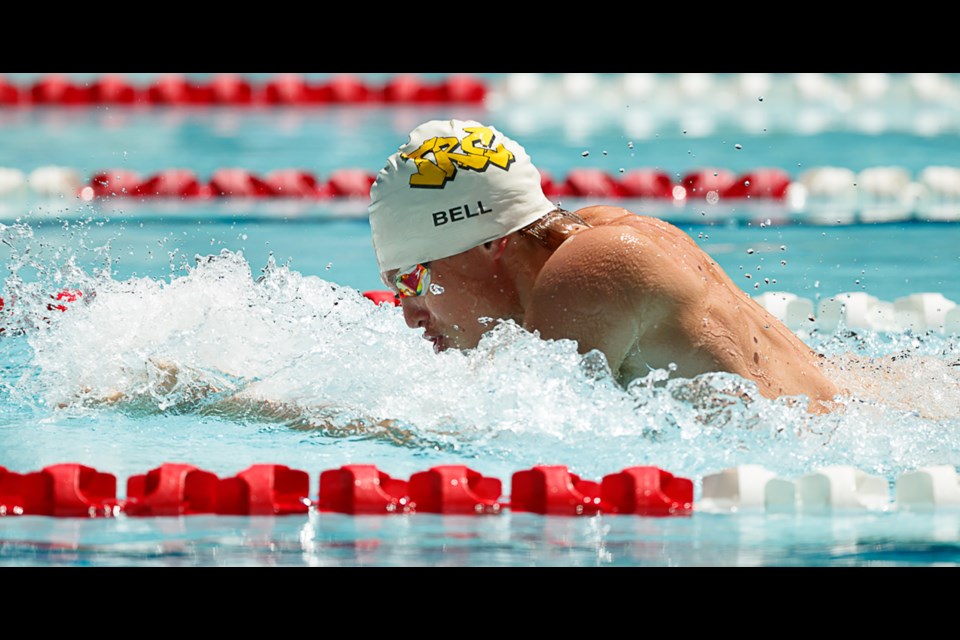 Tuckahoe's Isaac Bell swims the breaststroke in an opening meet of the Northern Virginia Swimming League season against Arlington's Donaldson Run on June 15..