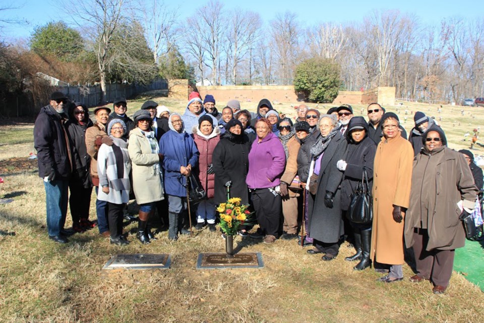 A crowd gathers during the ceremony commemorating installation of a marker at the grave of John Robinson Jr.  /Photo courtesy Green Valley Civic Association