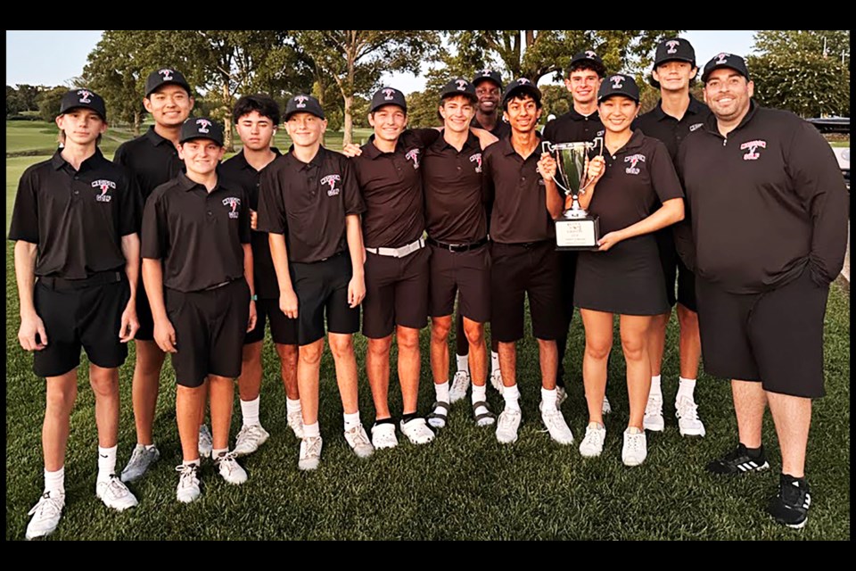 The winning Madison Warhawks gather after winning the Hawk & Griffin Cup trophy.