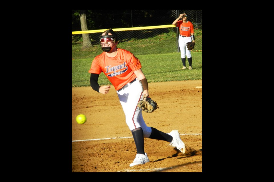 Marie Gagliano was a starting pitcher for the  age 16-under Arlington Impact softball team in this year's First Responders Cup tournament in Arlington.