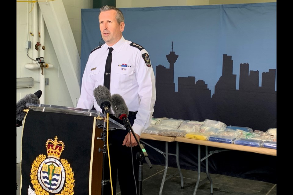 Vancouver Police Department Insp. Phil Heard discusses the seizure of 24 kilograms of drugs as well as cash and guns.