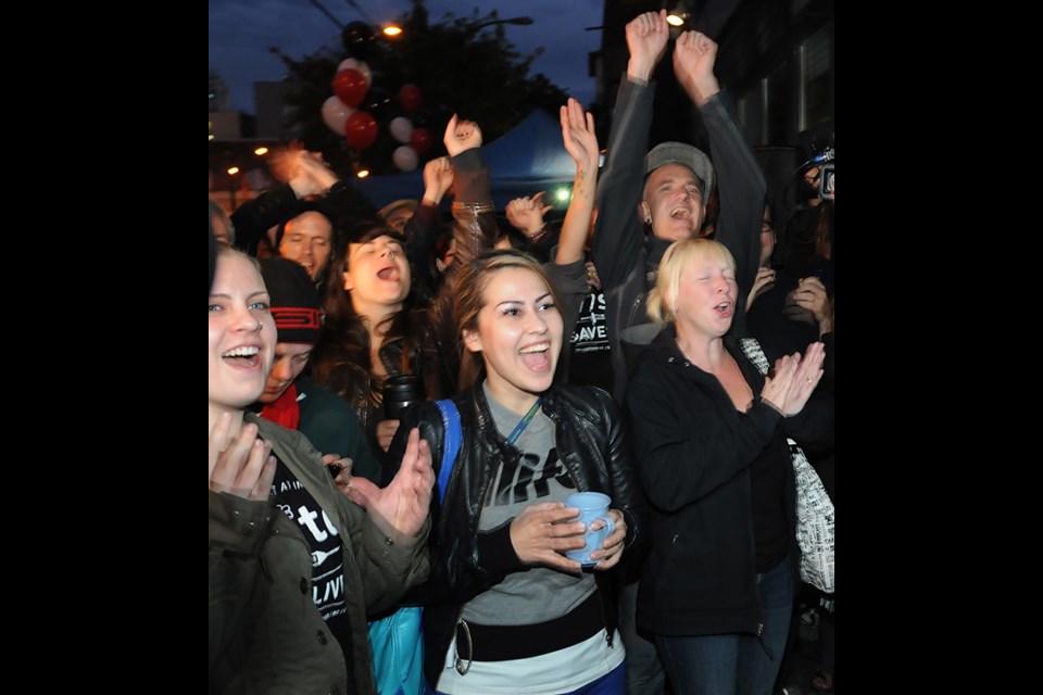 Jubilant supporters of Insite were all smiles on Hastings Street when the decision was made at 6:50 a.m. Friday.