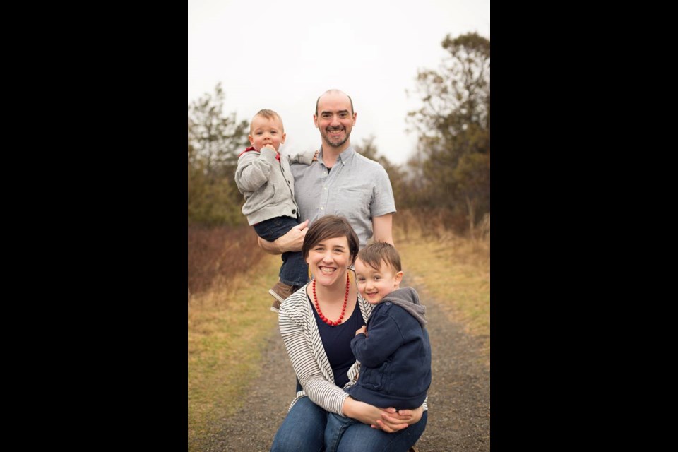 Andréa Layzell with her husband Lee Vincent and boys Owen and Avery.