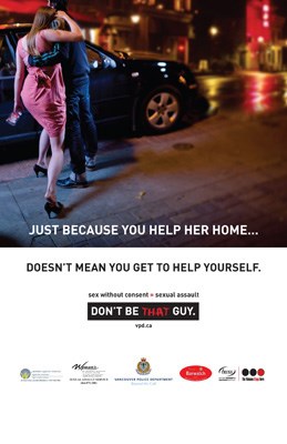 The VPD poster campaign aims to reduce sexual assaults against women.