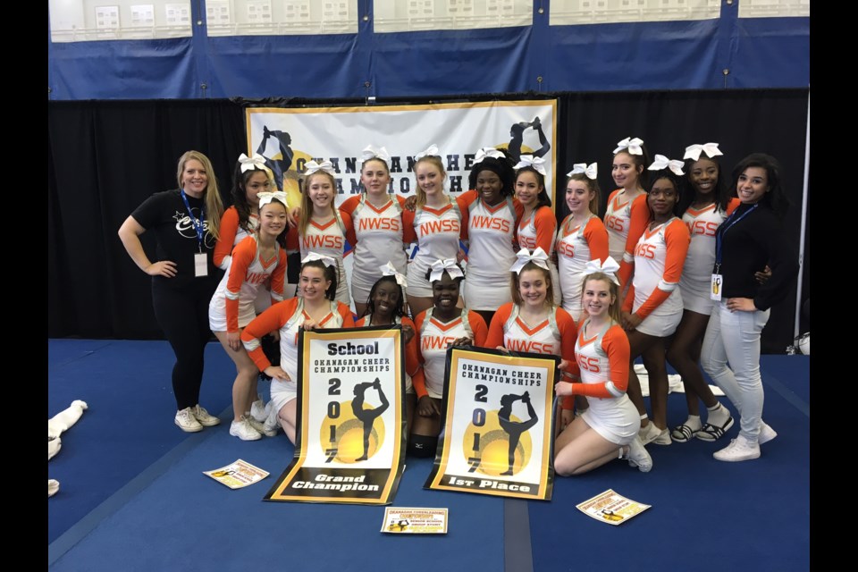 Members of the New West Cheer team were the Grand Championships at at recent competition in Kelowna.