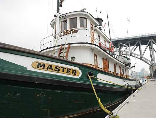 The S.S. Master, the last registered steamboat in the country, is moored
at Granville Island. Russ Copeland is the volunteer skipper.