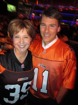 Premier Christy Clark and Mayor Gregor Robertson showed off their B.C. Lions pride.