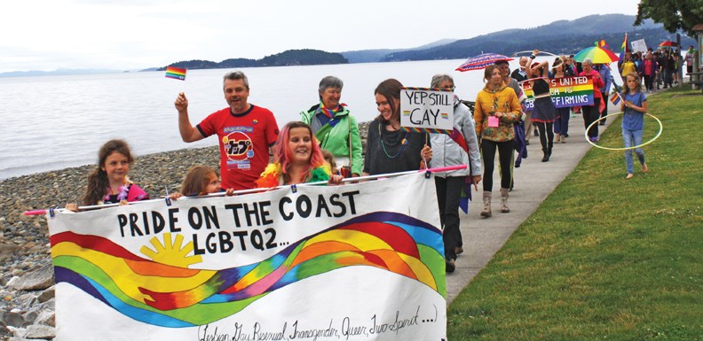 About 200 people took part in the Little Pride Parade on the Davis Bay seawalk on June 18.