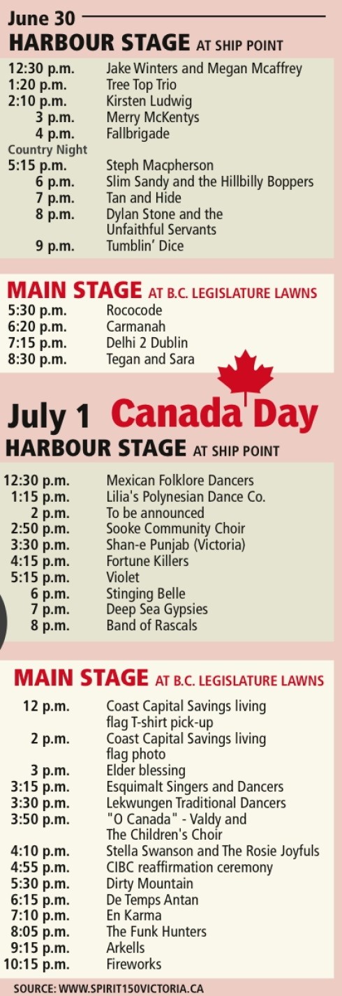 Graphic - Canada Day schedule