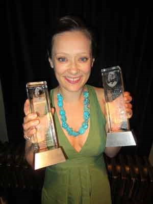 Meg Roe earned two Jessies for her lead actress roles in the Arts Club's The Penelopiad and Electric Company's All the Way Home.