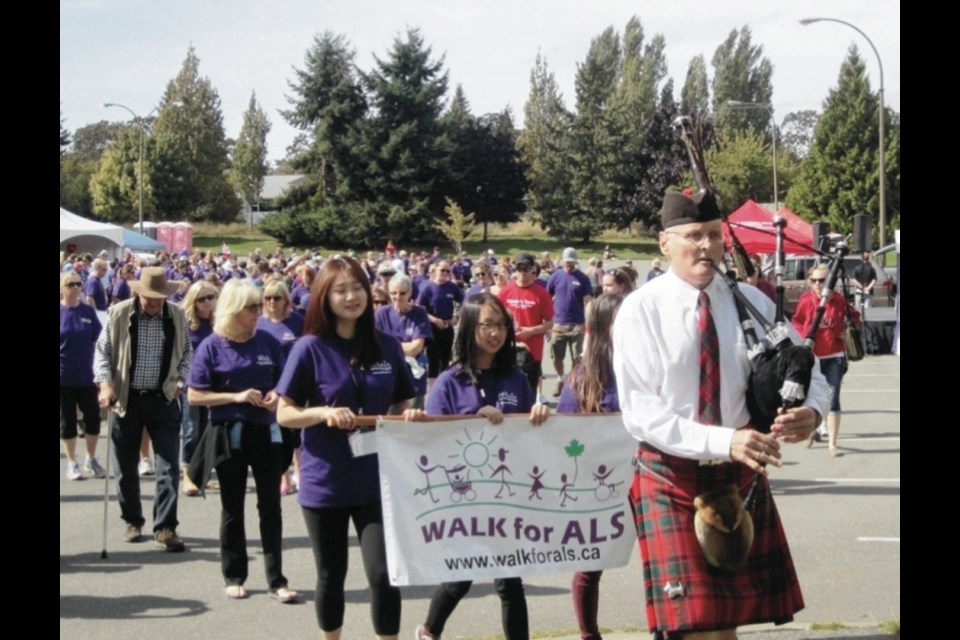 A piper leads the way at last year's Walk for ALS. This year's event runs today.