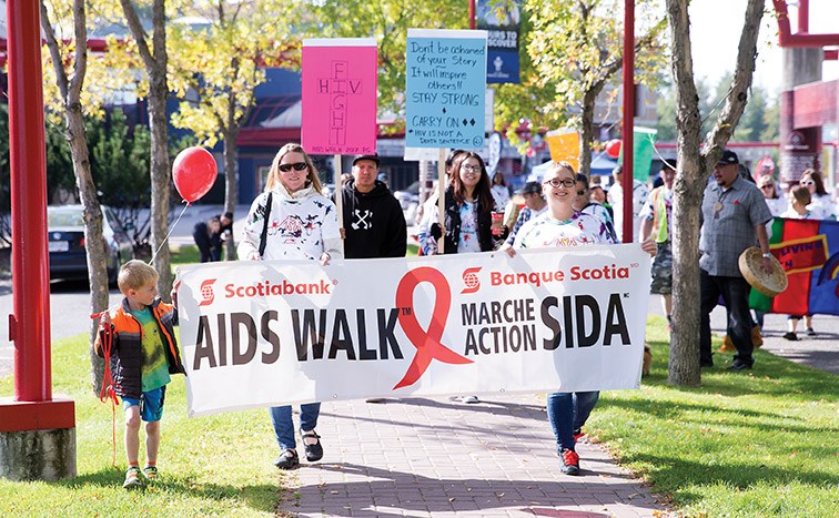 Roughly sixty walkers took part in the Positive Living North/Scotiabank AIDS Walk on Saturday morning. Citizen Photo by James Doyle September 16, 2017