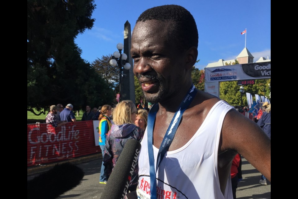 Daniel Kipkoech, winner of the 2017 GoodLife Victoria Marathon. Oct. 8, 2017