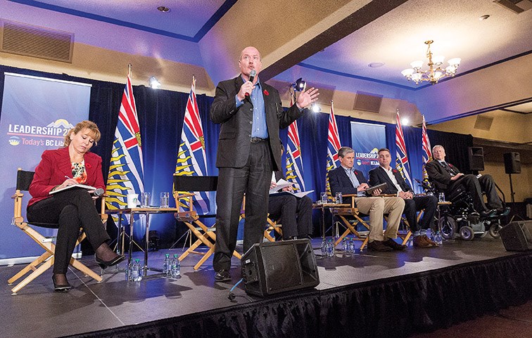 Michael de Jong speaks at the Coast Inn of the North on Saturday during the second of six BC Liberal leadership forums. Citizen Photo by James Doyle