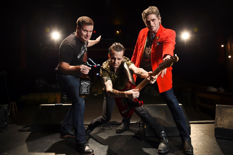 Keithmas organizers John Hewer (l), James Hayden (r) and musician Rich Hope (centre) get their rocks