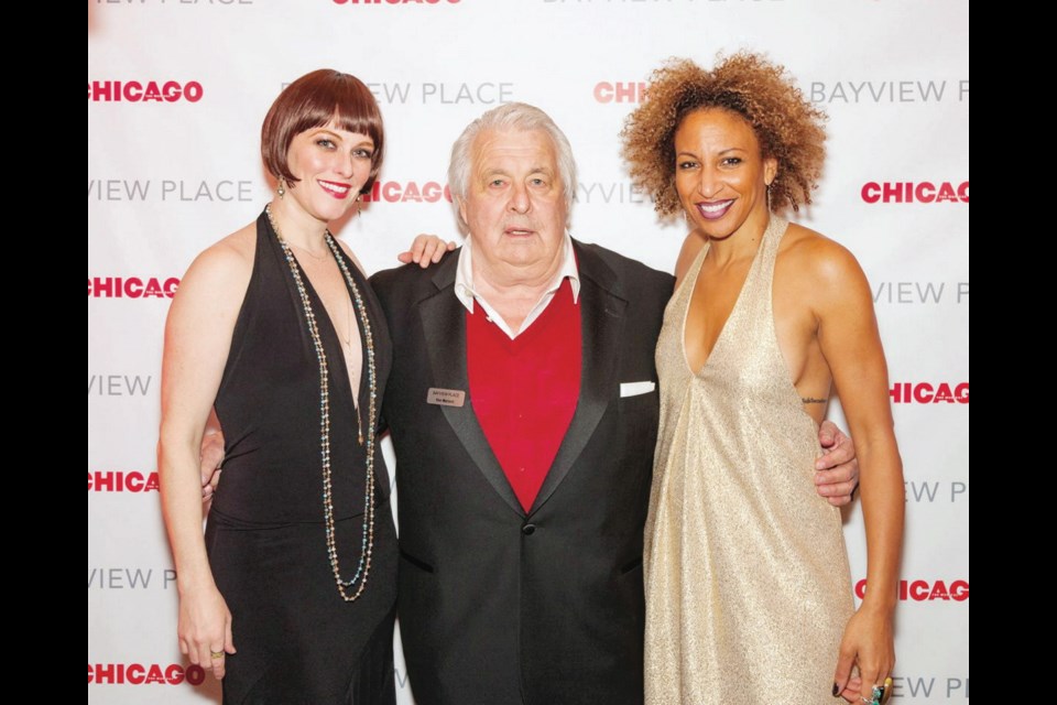 Chicago the Musical: Dylis Croman (Roxie), left, Ken Mariash of Bayview Place, the presenting sponsor, and Lana Gordon (Velma)