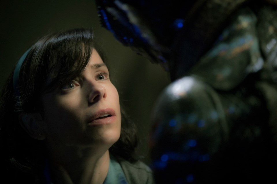 Sally Hawkins and Doug Jones in Guillermo del Toro&Otilde;s The Shape of Water, which led all films with seven nods.