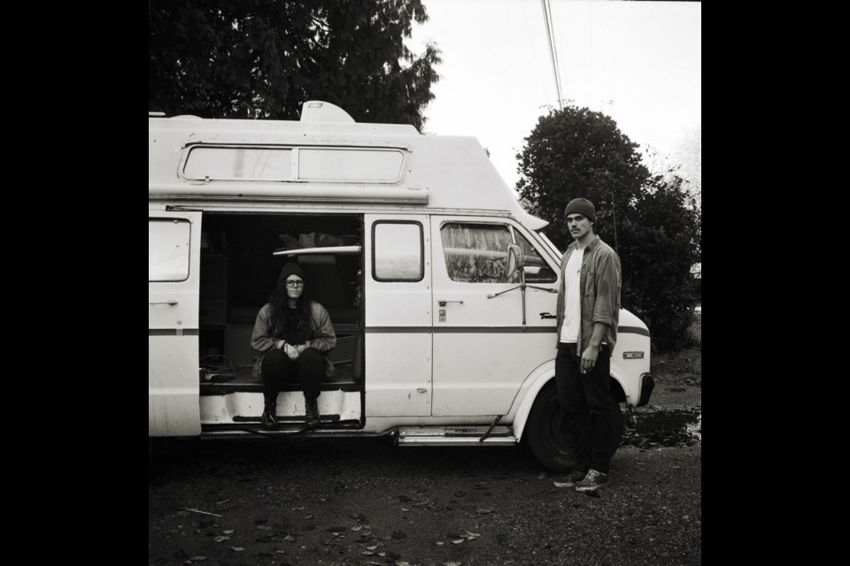 Andréanne Sergerie St-Jacques and Jean-Philippe Cloutier on Maltby Road in Tofino.