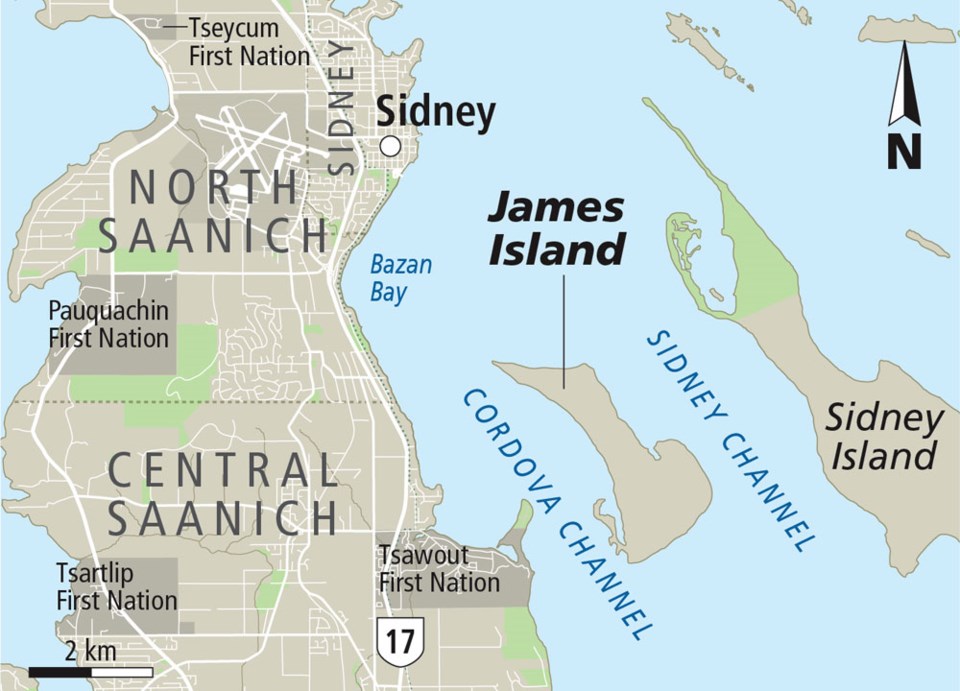 Jack Knox Tsawout Making A Splash In Claim For James Island Victoria   1125943 Map James Island ;w=960