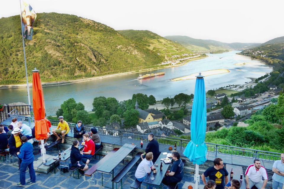 Terrace pub in Burg Stahleck castle