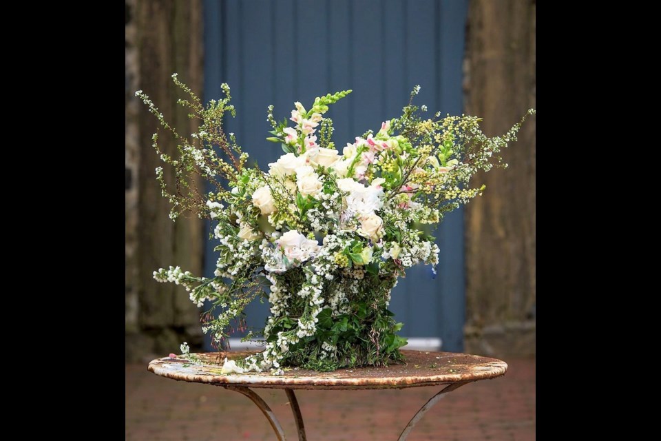 Create your own white bouquet fit for a bride with greenery, wild flowers and cuttings from the garden.