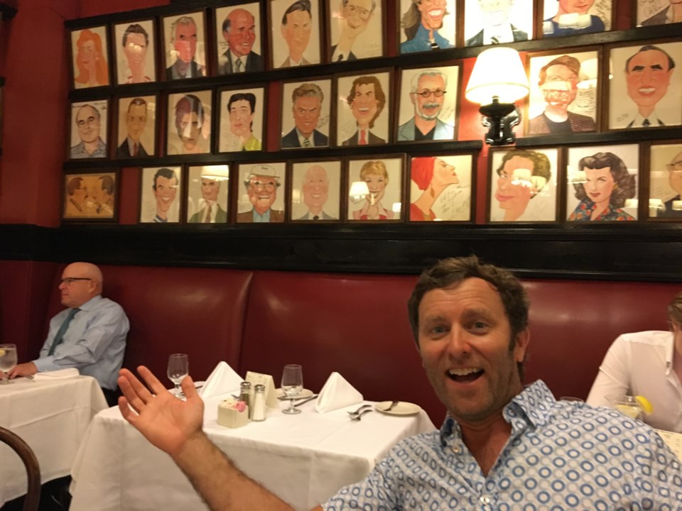 Don’t miss an opportunity to have dinner at Sardi’s, the legendary restaurant in Times Square where