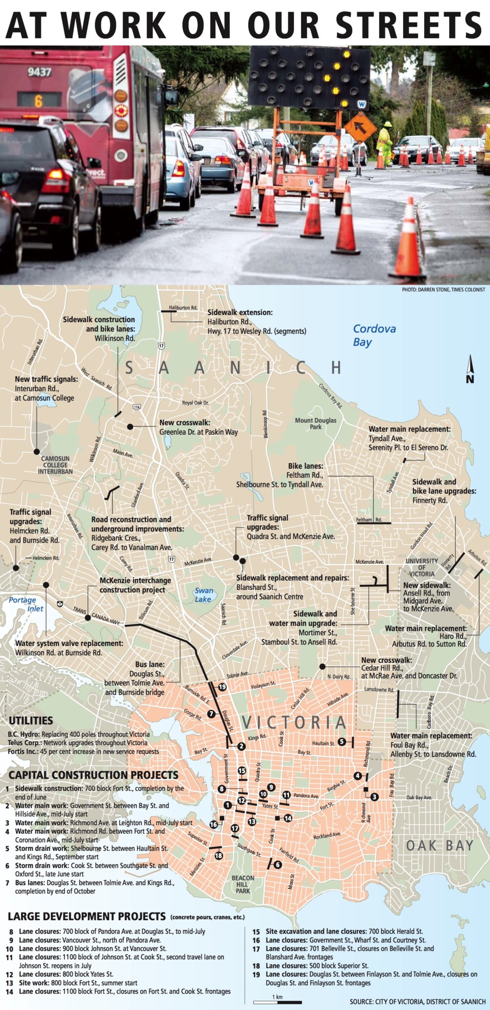 Map - Transportation projects in the capital region, June 2018