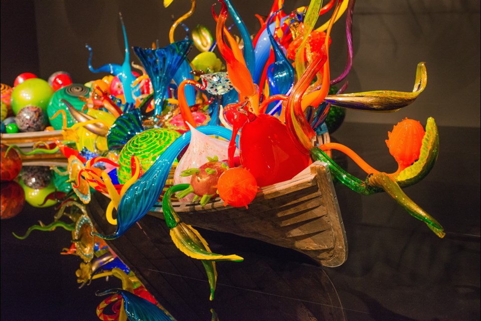 A boat sculpture in glass at the Chihuly Garden and Glass in Seattle. (Alan Behr/TNS)