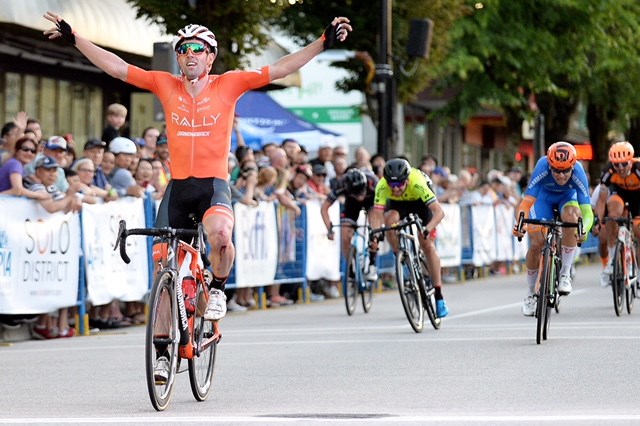 Rally Cycling Team's Eric Young enjoys another successful B.C. Superweek event on Thursday, after topping the Giro di Burnaby.