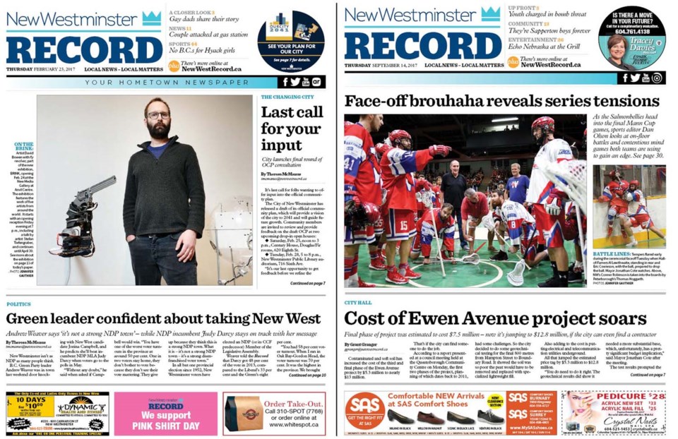 Record front pages